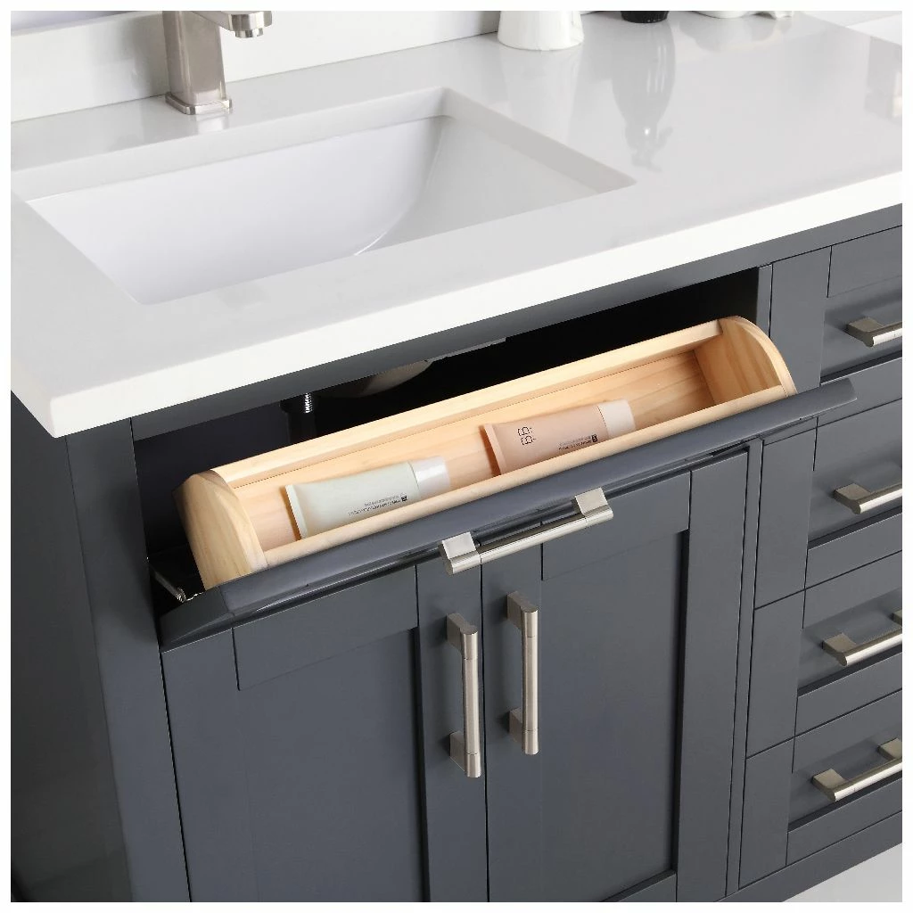 Ove Decors Tahoe Double Sink Bathroom Vanity with Countertop, Dark Charcoal 6 Ove Decors Tahoe Double Sink Bathroom Vanity with Countertop, Dark Charcoal - Image 6