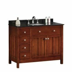 Ove Decors Adam 42 in. Single Sink Bathroom Vanity with Countertop, Dark Cherry, 15VVA-ADAM42-622EI