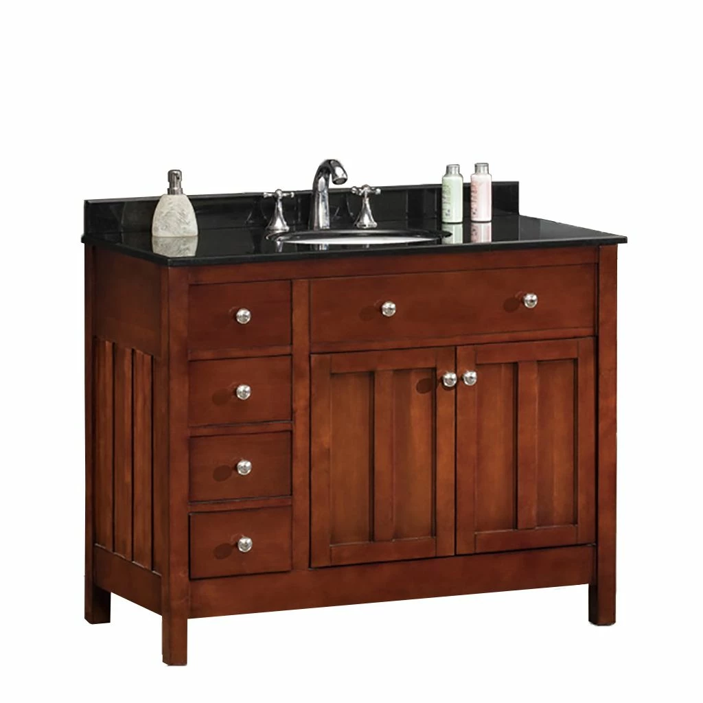 Ove Decors Adam 42 in. Single Sink Bathroom Vanity with Countertop, Dark Cherry, 15VVA-ADAM42-622EI 1 Ove Decors Adam 42 in. Single Sink Bathroom Vanity with Countertop, Dark Cherry, 15VVA-ADAM42-622EI