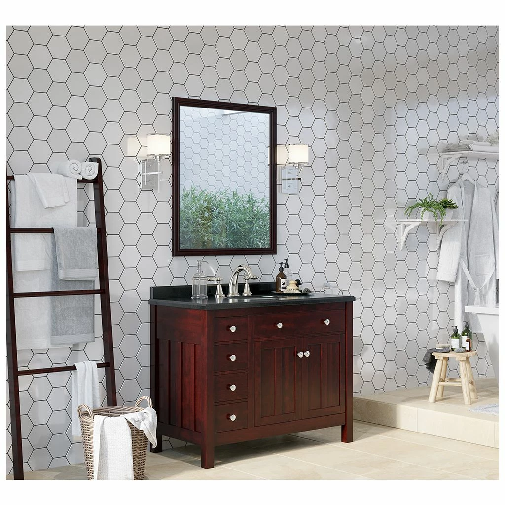 Ove Decors Adam 42 in. Single Sink Bathroom Vanity with Countertop, Dark Cherry, 15VVA-ADAM42-622EI 2 Ove Decors Adam 42 in. Single Sink Bathroom Vanity with Countertop, Dark Cherry, 15VVA-ADAM42-622EI - Image 2