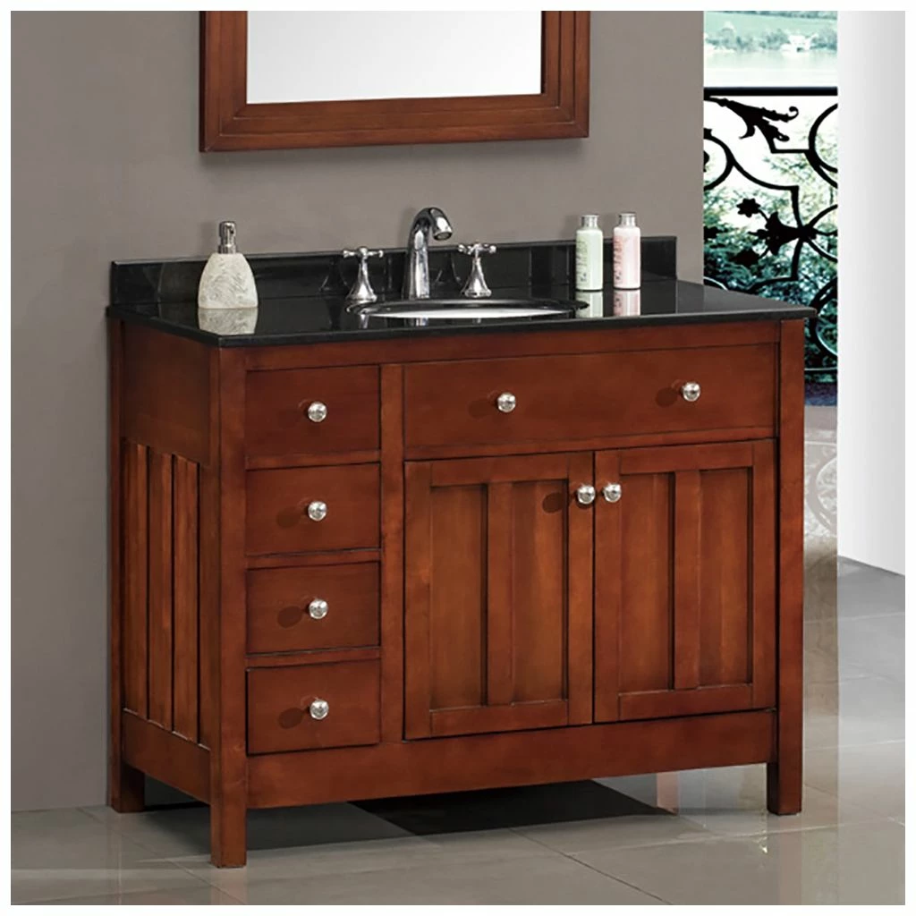 Ove Decors Adam 42 in. Single Sink Bathroom Vanity with Countertop, Dark Cherry, 15VVA-ADAM42-622EI 7 Ove Decors Adam 42 in. Single Sink Bathroom Vanity with Countertop, Dark Cherry, 15VVA-ADAM42-622EI - Image 7