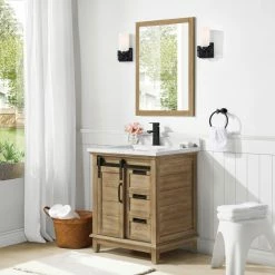 Ove Decors Edenderry Single Sink Bathroom Barn Door Vanity with Countertop, 15VVAR-EDEN30-122EI -Cheap Ove Decors Store 1732388 A3