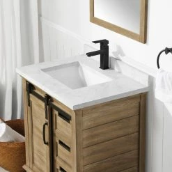 Ove Decors Edenderry Single Sink Bathroom Barn Door Vanity with Countertop, 15VVAR-EDEN30-122EI -Cheap Ove Decors Store 1732388 A6