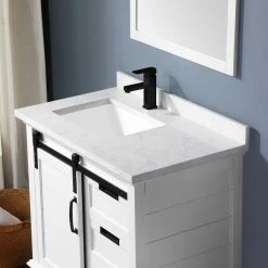 Ove Decors Edenderry 36 in. Single Sink Bathroom Barn Door Vanity with Countertop, White, 15VVAR-EDEN36-007EI -Cheap Ove Decors Store 1732389 A5