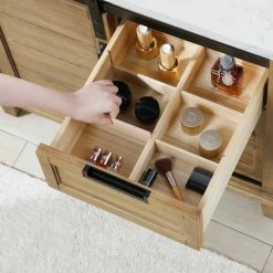 Ove Decors Edenderry 36 in. Single Sink Bathroom Barn Door Vanity with Countertop, Rustic Almond, 15VVAR-EDEN36-122EI -Cheap Ove Decors Store 1732390 A8