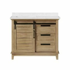 Ove Decors Edenderry Double Sink Bathroom Barn Door Vanity with Countertop, 15VVAR-EDEN42-122EI