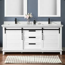 Ove Decors Edenderry Double Sink Bathroom Vanity with Countertop, White, 15VVAR-EDEN72-007EI -Cheap Ove Decors Store 1732395 A2