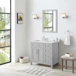 Ove Decors Tahoe VI 36 in. Single Sink Bathroom Vanity with Marble Countertop, Vintage Grey, 15VVA-TAH636-123FY -Cheap Ove Decors Store 1738435 A2