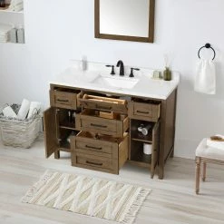 Ove Decors Tahoe VI 48 in. Single Sink Bathroom Vanity with Marble Countertop, Almond Latte, 15VVA-TAH648-059FY -Cheap Ove Decors Store 1738437 A3