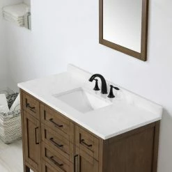 Ove Decors Tahoe VI 48 in. Single Sink Bathroom Vanity with Marble Countertop, Almond Latte, 15VVA-TAH648-059FY -Cheap Ove Decors Store 1738437 A4