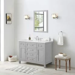 Ove Decors Tahoe VI 48 in. Single Sink Bathroom Vanity with Marble Countertop, Vintage Grey, 15VVA-TAH648-123FY -Cheap Ove Decors Store 1738438 A2