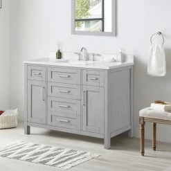 Ove Decors Tahoe VI 48 in. Single Sink Bathroom Vanity with Marble Countertop, Vintage Grey, 15VVA-TAH648-123FY -Cheap Ove Decors Store 1738438 A3