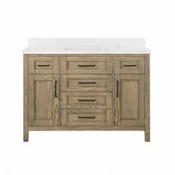Ove Decors Tahoe VI 48 in. Single Sink Bathroom Vanity with Marble Countertop, Water Oak, 15VVA-TAH648-147FY