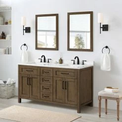 Ove Decors Tahoe VI 60 in. Double Sink Bathroom Vanity with Marble Countertop, Almond Latte, 15VVA-TAH660-059FY -Cheap Ove Decors Store 1738440 A2
