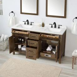 Ove Decors Tahoe VI 60 in. Double Sink Bathroom Vanity with Marble Countertop, Almond Latte, 15VVA-TAH660-059FY -Cheap Ove Decors Store 1738440 A3