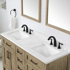 Ove Decors Tahoe VI 60 in. Double Sink Bathroom Vanity Marble Countertop, Water Oak, 15VVA-TAH672-123FY -Cheap Ove Decors Store 1738442 A5