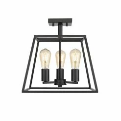 Ove Decors Agnes 3-Light Semi-Flush Mount Ceiling Light
