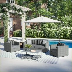 New! Ove Decors Monaco 4 pc. Conversation Set, 15PKC-MO1A04-GR1BR -Cheap Ove Decors Store 2021780 A2