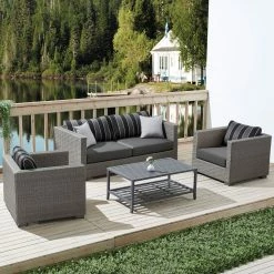 New! Ove Decors Monaco 4 pc. Conversation Set, 15PKC-MO1A04-GR1BR -Cheap Ove Decors Store 2021780 A3