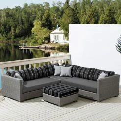 New! Ove Decors Monaco 4 pc. Sectional Set, 15PKS-MO1A04-GR1BR -Cheap Ove Decors Store 2021783 A3